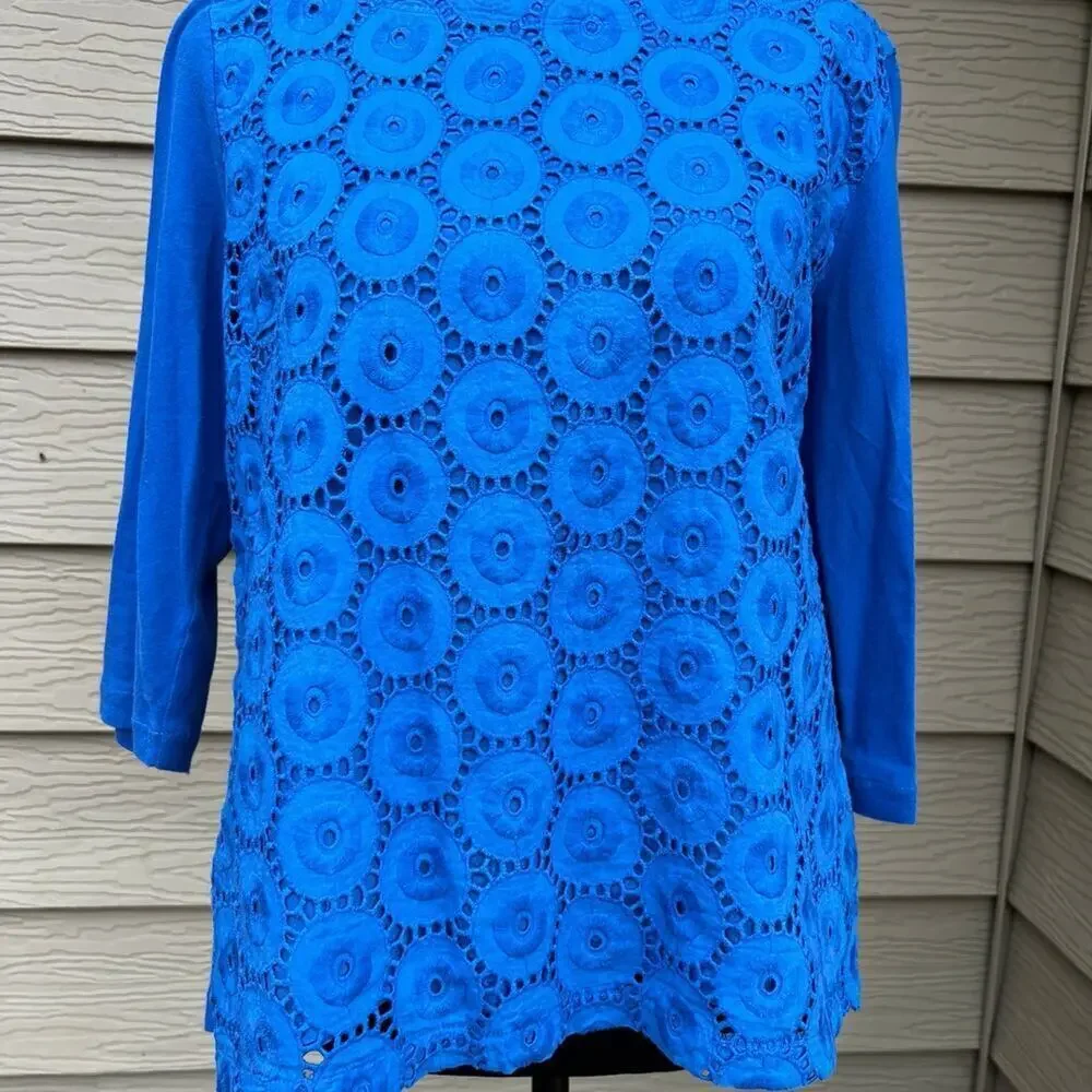 J.Crew women’s size M, elbow length sleeve, blue top